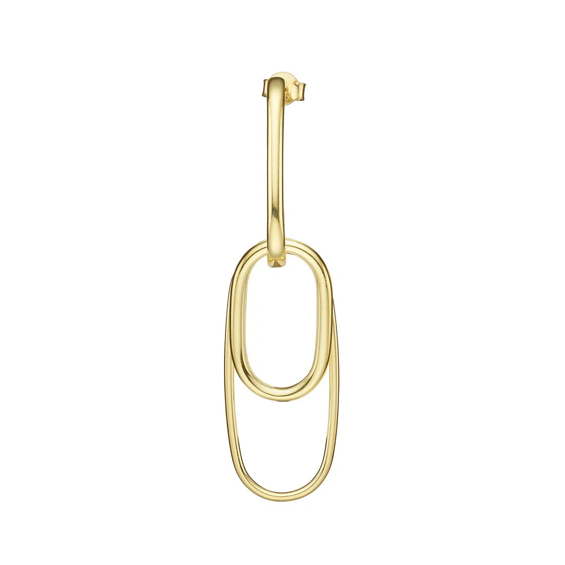 Ohrstecker aus 18kt Gelbgold plattiertem Sterlingsilber in Form einer Büroklammer EG-2564