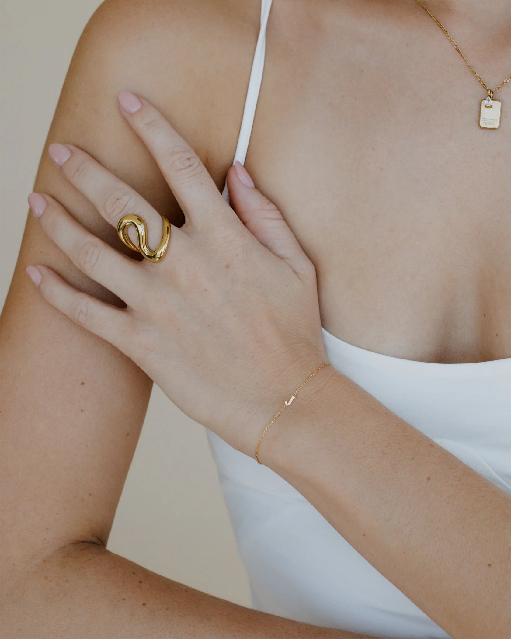 LUAMAYA Tiny Letter Bracelet