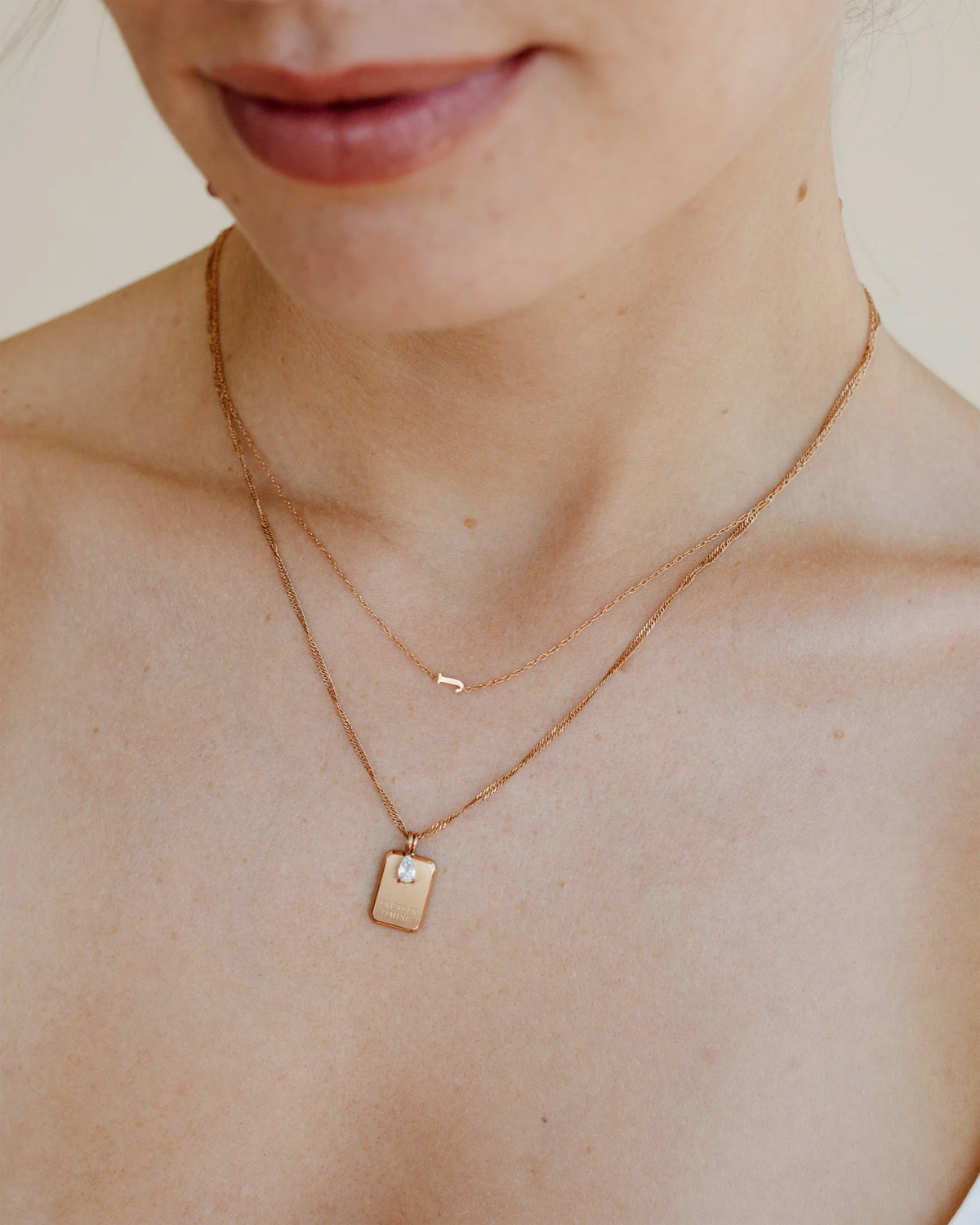 LUIAMAYA Tiny Letter Necklace ABC