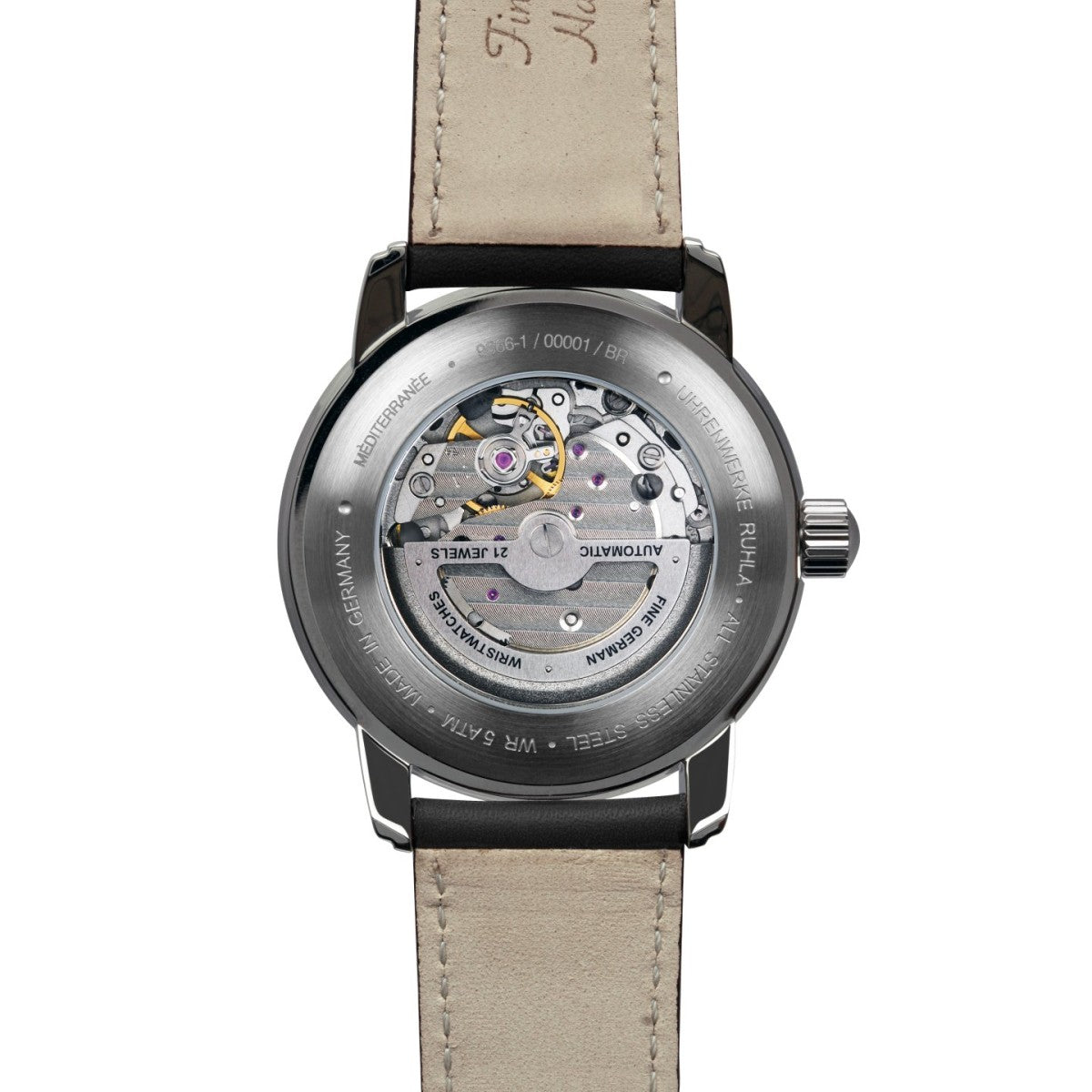 Zeppelin Herrenuhr Automatik mit offenem Herz und Lederarmband 96661