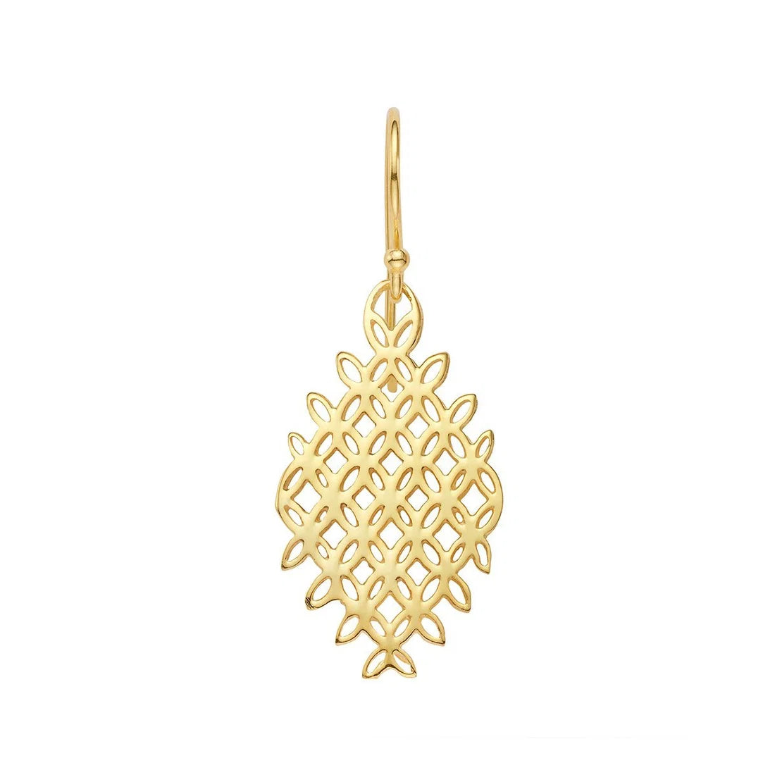 Vergoldete Ohrringe aus Sterlingsilber mit Diamantförmiger Blume des Lebens EA-10150GA