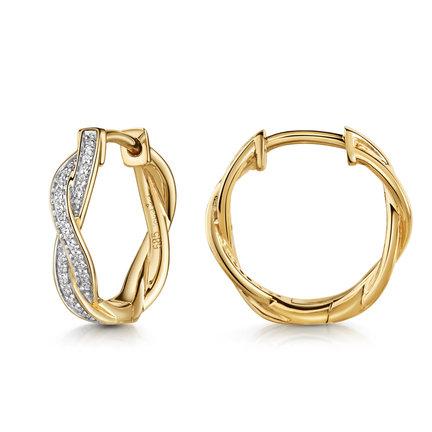 Lovebird Klappcreolen mit Brillant 0,11 ct. Gold 585 LB348