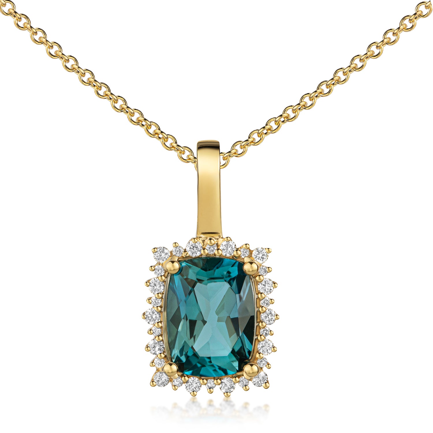 Lovebird Anhänger London Blue Topas & 28 Brillanten 0,10 ct. Gold 585 LB351
