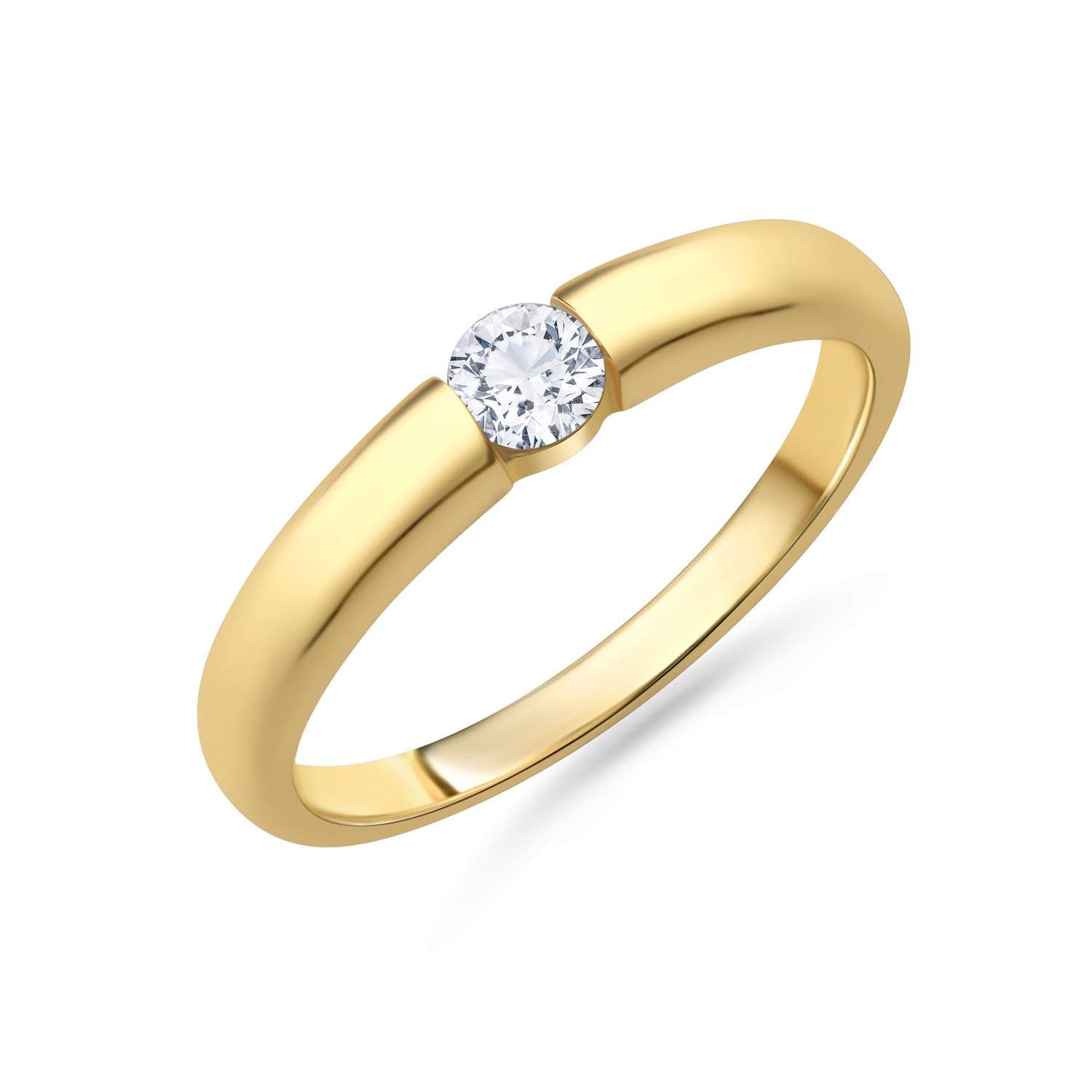 Lovebird Damenring mit Lab Grown Brillant 0,20 ct. Gelbgold 585 LB704
