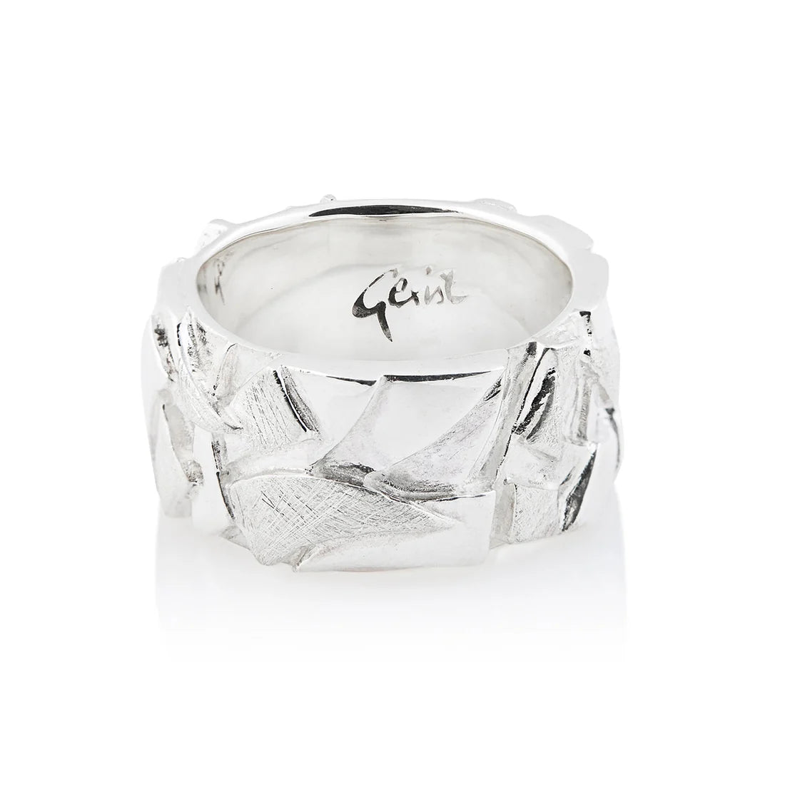 Massiver, zeitgenössischer Ring aus Sterlingsilber mit geometrischen Formen in verschiedenen Ausführungen 20-1024-52