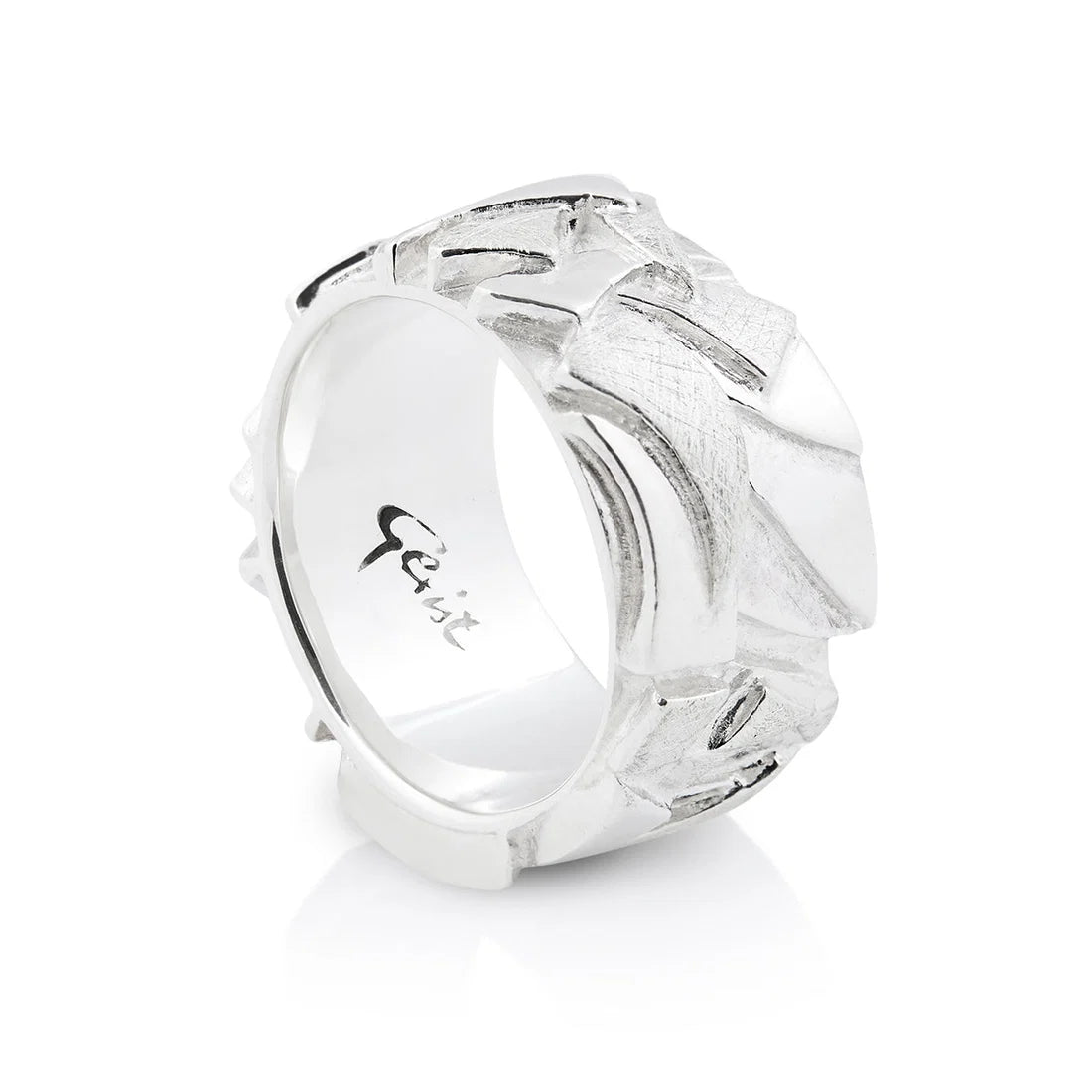 Massiver, zeitgenössischer Ring aus Sterlingsilber mit geometrischen Formen in verschiedenen Ausführungen 20-1024-52