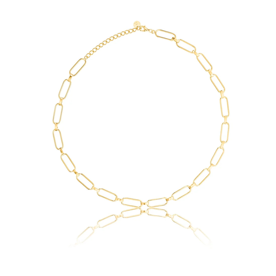 Halskette aus vergoldetem Sterlingsilber mit glänzenden Ringen NE-10010GP