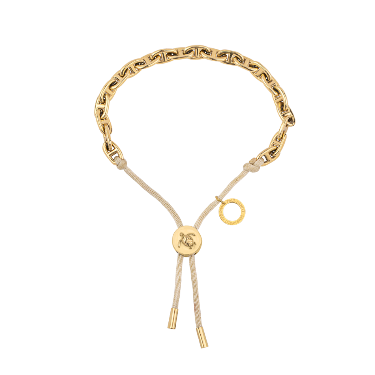 Turtle Anchor Chain Armkette Gold Sand MARINIUM PH-FB-2059