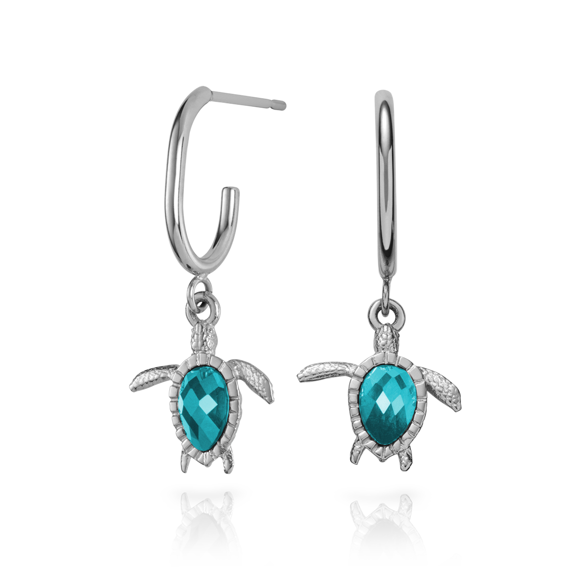 Turtle Ohrstecker Hoops Aquamarine PH-JE-1617