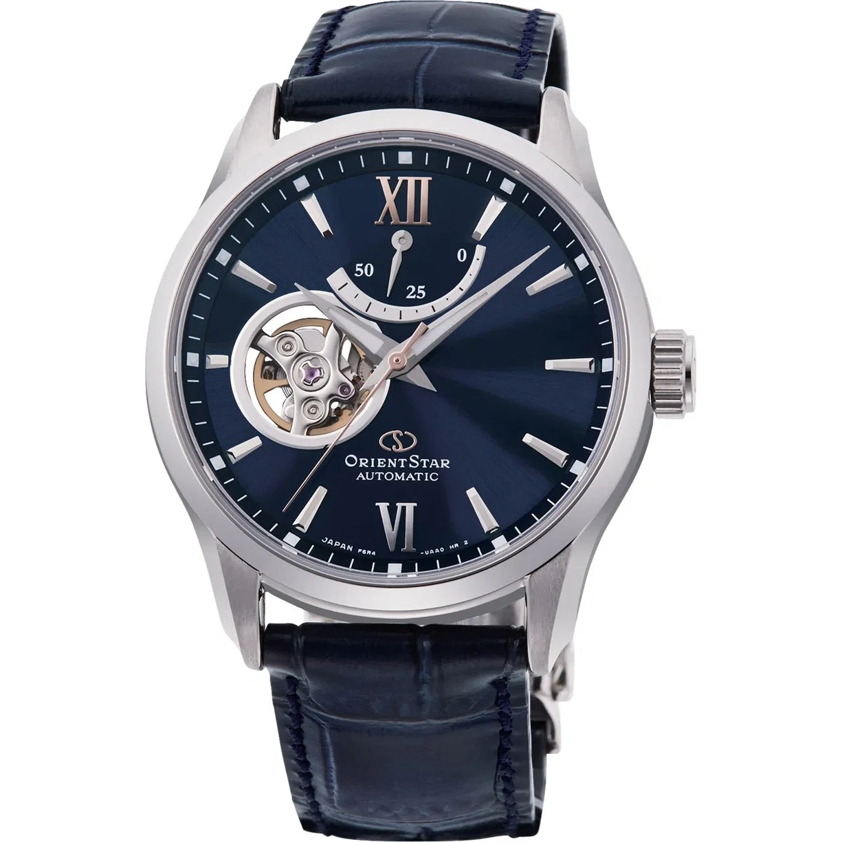 Orient Star Semi Skeleton Blaues Leder Note RE-AT0006L00B