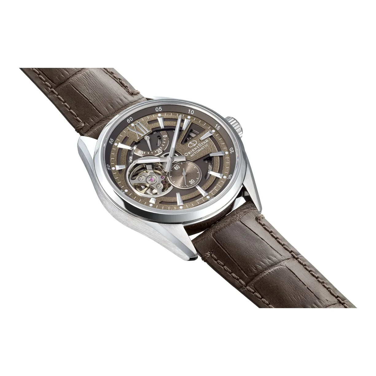 Orient Star Modern Skeleton braunes Leder RE-AV0139Y00B