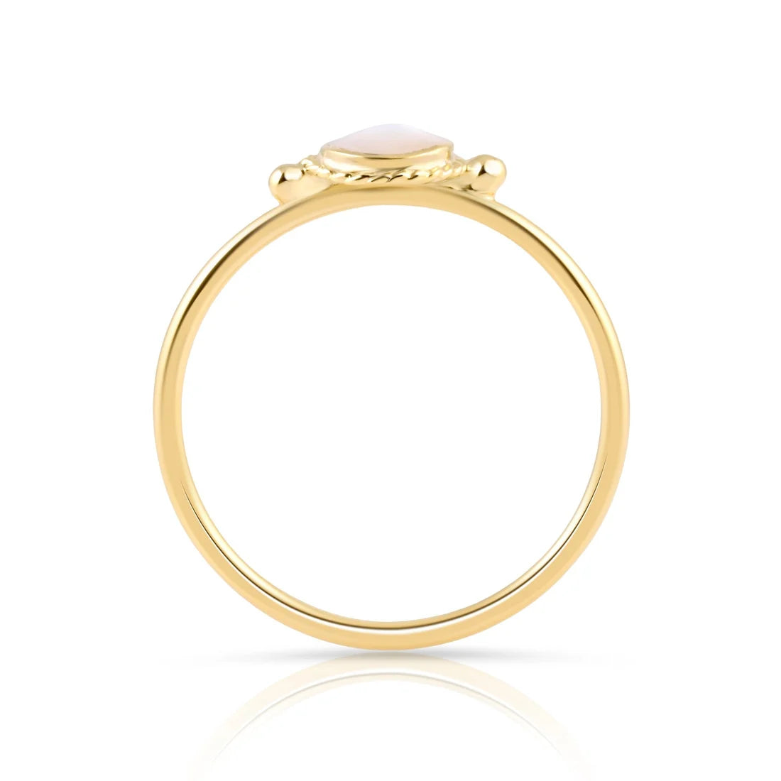 Kleiner Ethno-Ring aus Sterlingsilber vergoldet mit Perlmutt RI-10076GP-48