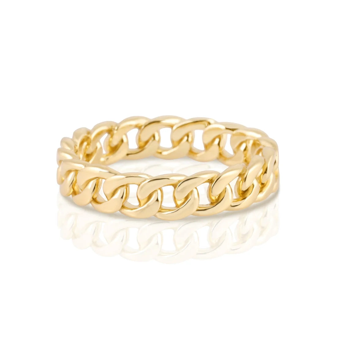 Kleiner Ring aus Sterlingsilber in Gelbgold plattiert mit Gourmetgliedern RI-10099GP-48