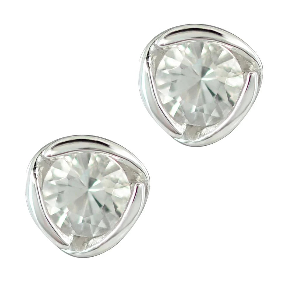 Sterling Silber Ohrringe mit Stein Cristal Quarz SR-377