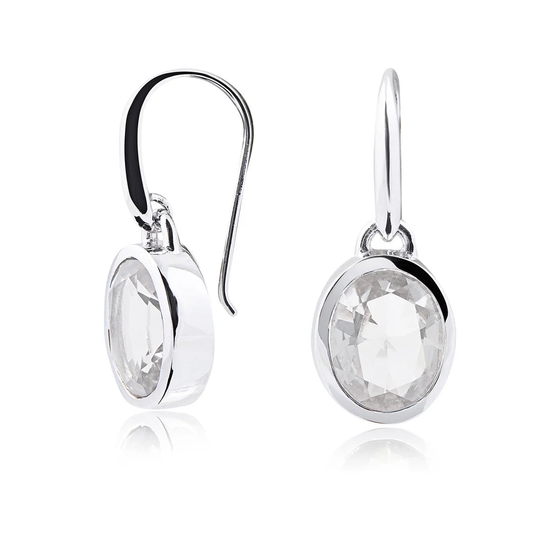 Sterlinsilber Ohrringe Stein Cristal Quarz SR-714