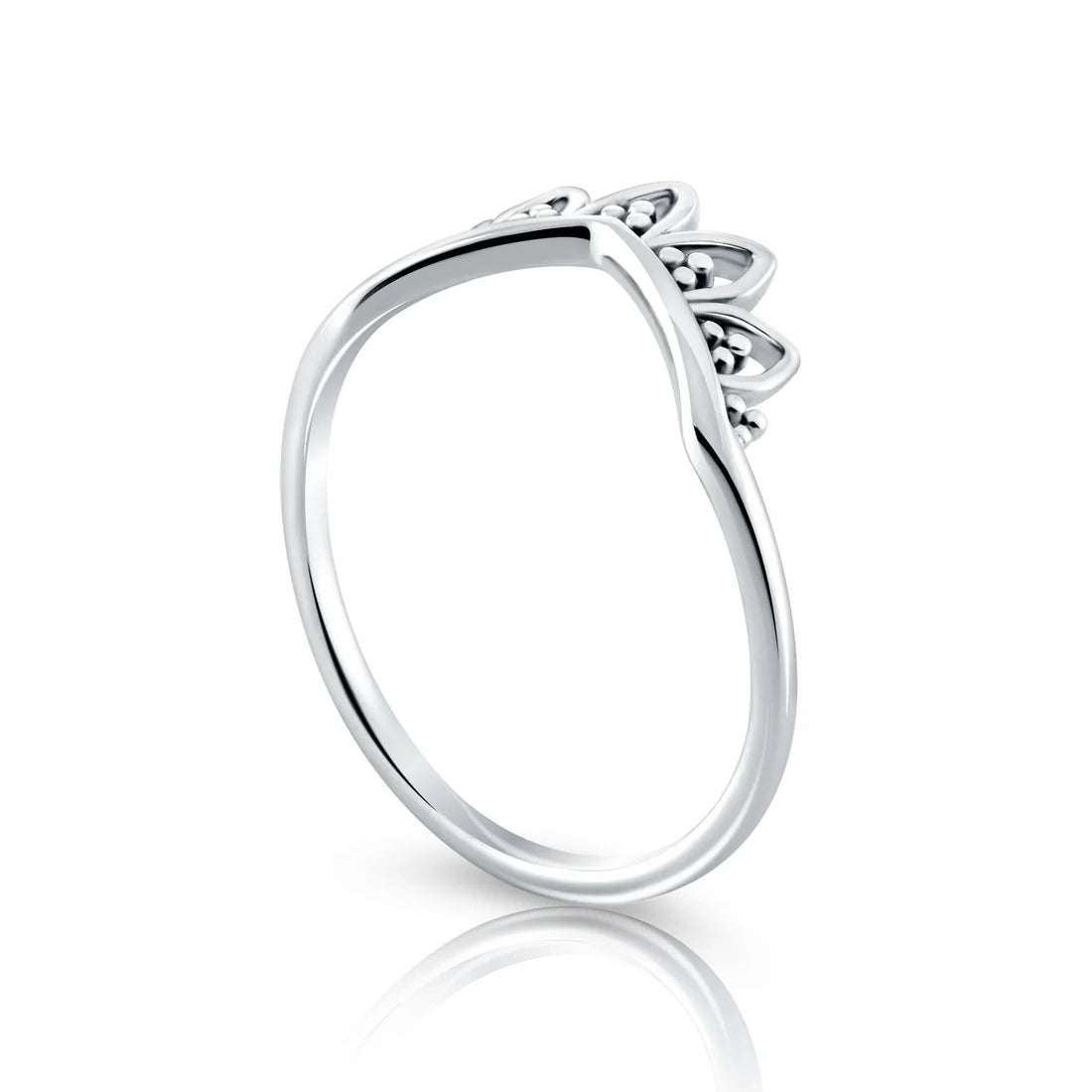 Sterlingsilber Ring Ethno-Stil originell durch seine Halbkrone Design RI-10128P-50