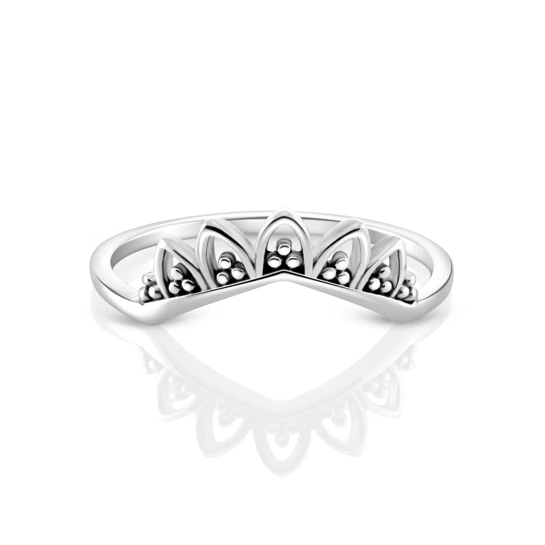 Sterlingsilber Ring Ethno-Stil originell durch seine Halbkrone Design RI-10128P-50