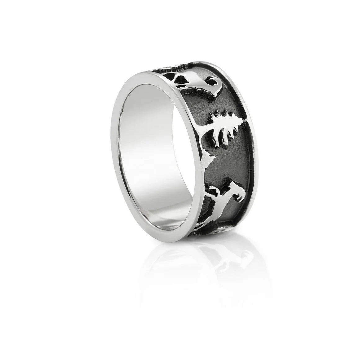 Sterlingsilber Ring mit Steinbock, Matterhorn, Edelweiß und Alphorn R-7002-1