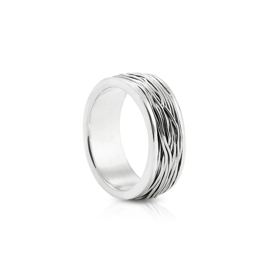 Ring aus Sterlingsilber mit umwickelten Fäden S R-181