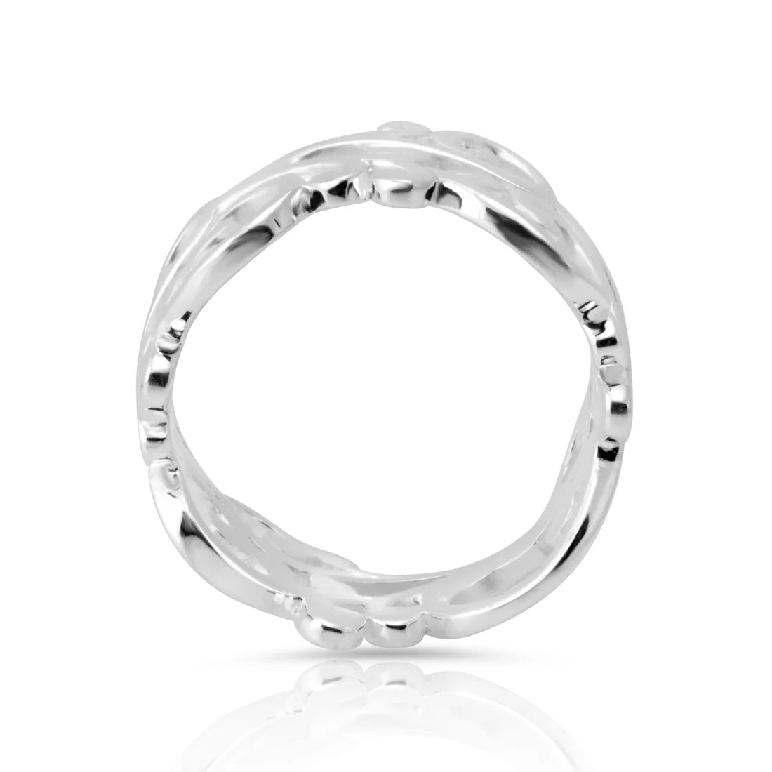 Ring aus Sterling Silber mit satiniertem Finish und modernem Wasserzeichen 20-1068