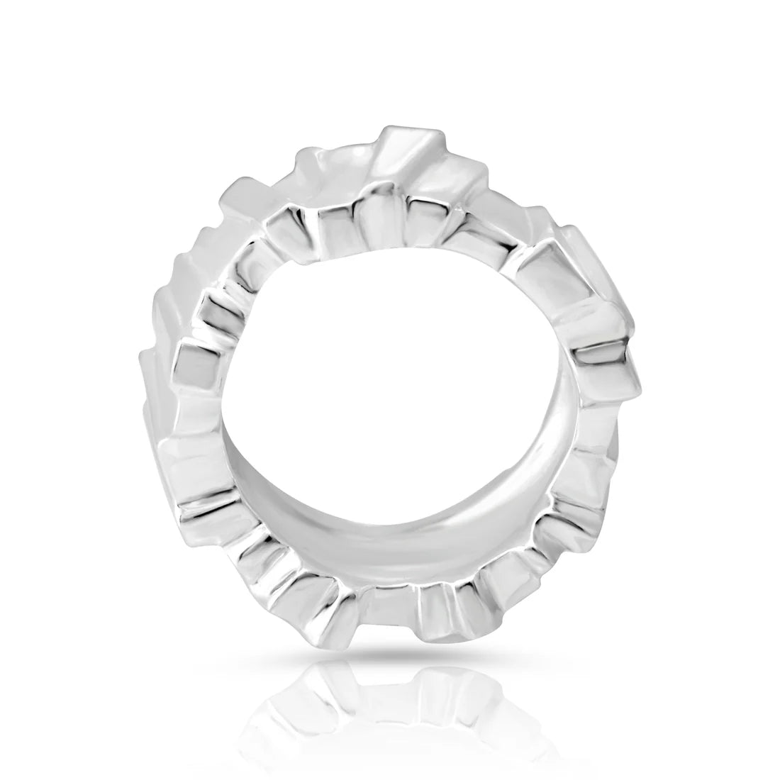 Ring aus Sterling Silber mit glänzender und matter Oberfläche im modernen Look. 20-1069-52