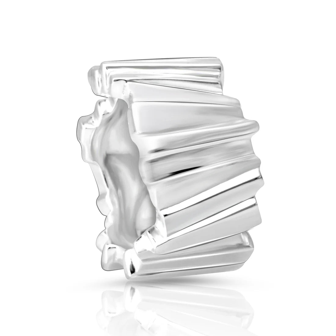Ring aus Sterling Silber mit glänzender und matter Oberfläche im modernen Look. 20-1069-52