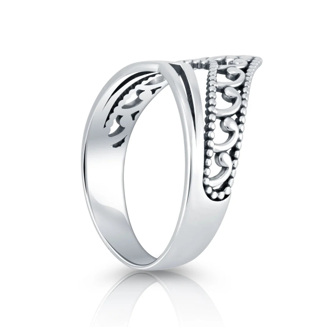 Sterlingsilber Ring Ethno-Stil originell durch seine Halbkrone Design und orientalischen Design RI-10129P-50