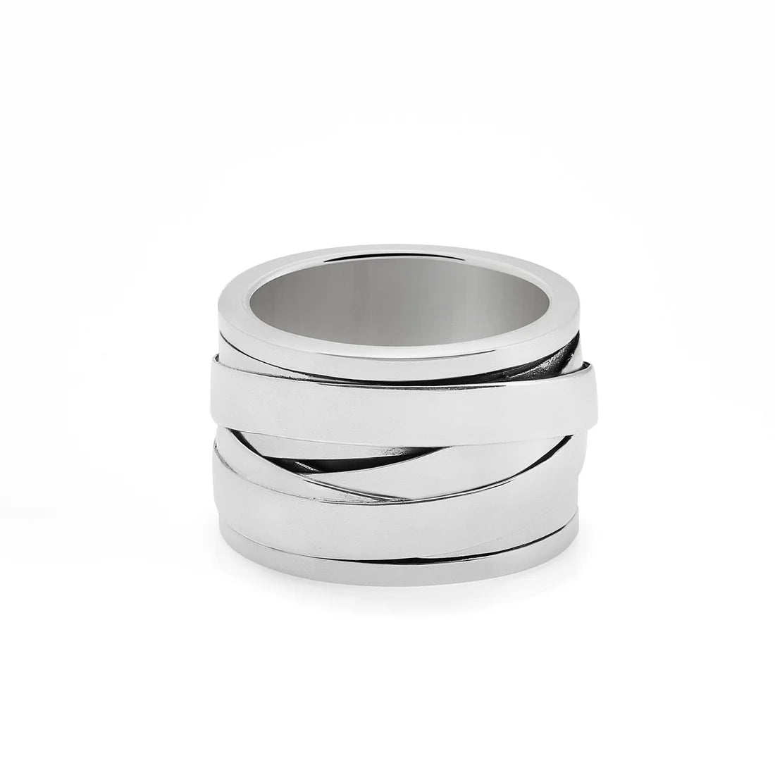 Massiver L-Ring aus Sterlingsilber im Mumien-Stil R-34-50