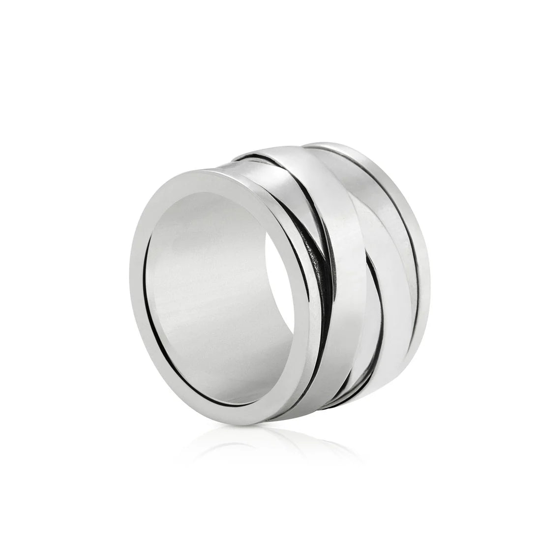 Massiver L-Ring aus Sterlingsilber im Mumien-Stil R-34-50