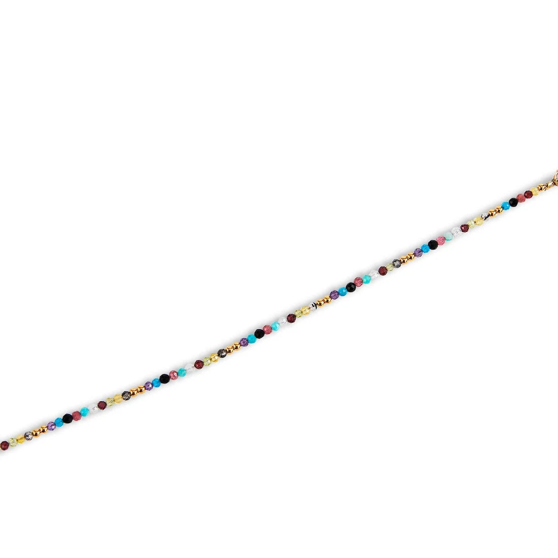 Armband aus vergoldetem Gelbgold und Sterlingsilber mit mehrfarbigen Facettenperlen BR-10047GP