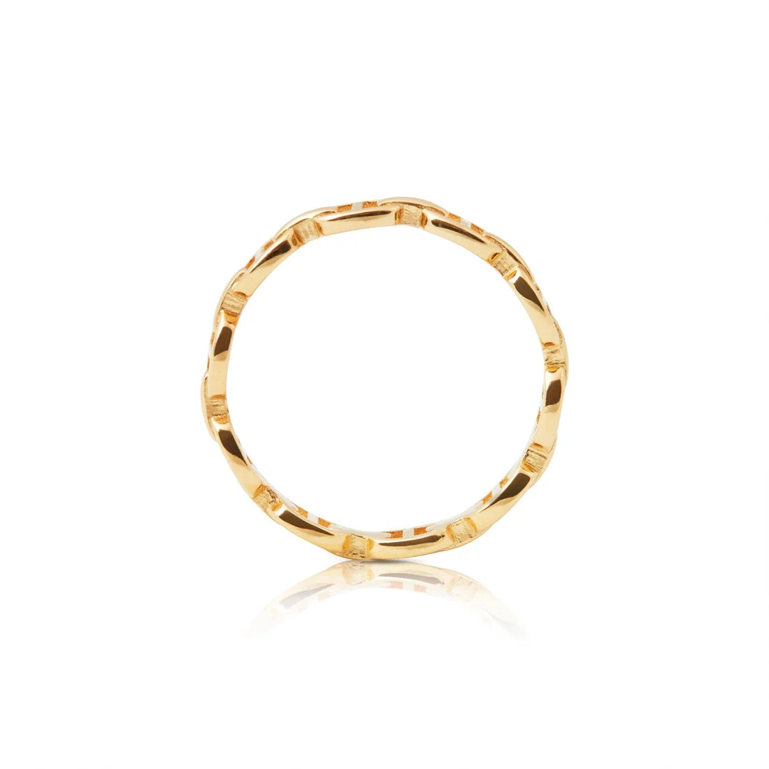 Ring aus vergoldetem Sterlingsilber mit maritimen Gliedern RI-10015PG-48