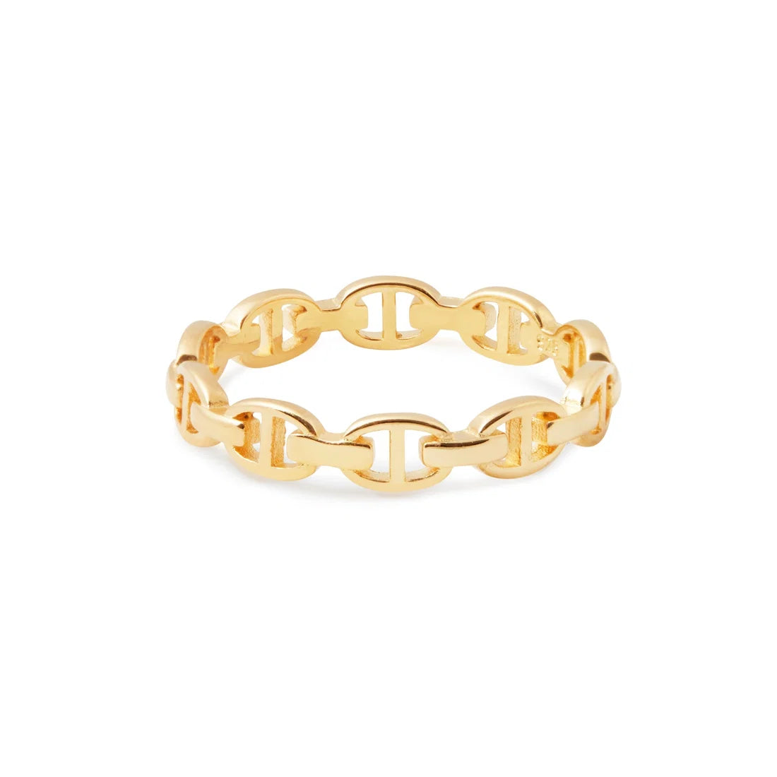 Ring aus vergoldetem Sterlingsilber mit maritimen Gliedern RI-10015PG-48
