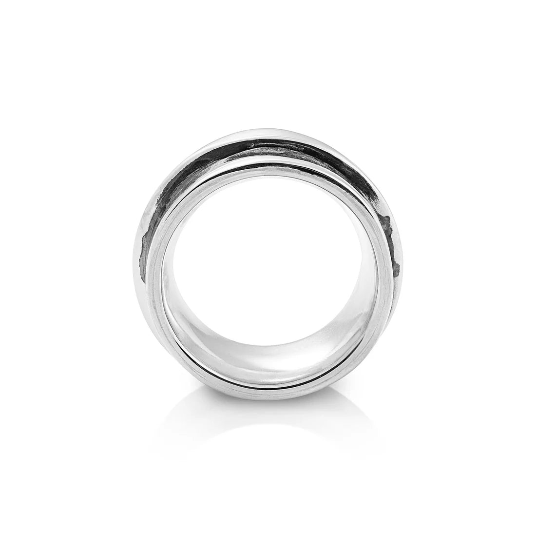 Ring aus Sterlingsilber Aqualin mit poliertem und oxidiertem Finish RA-221.1-M-52