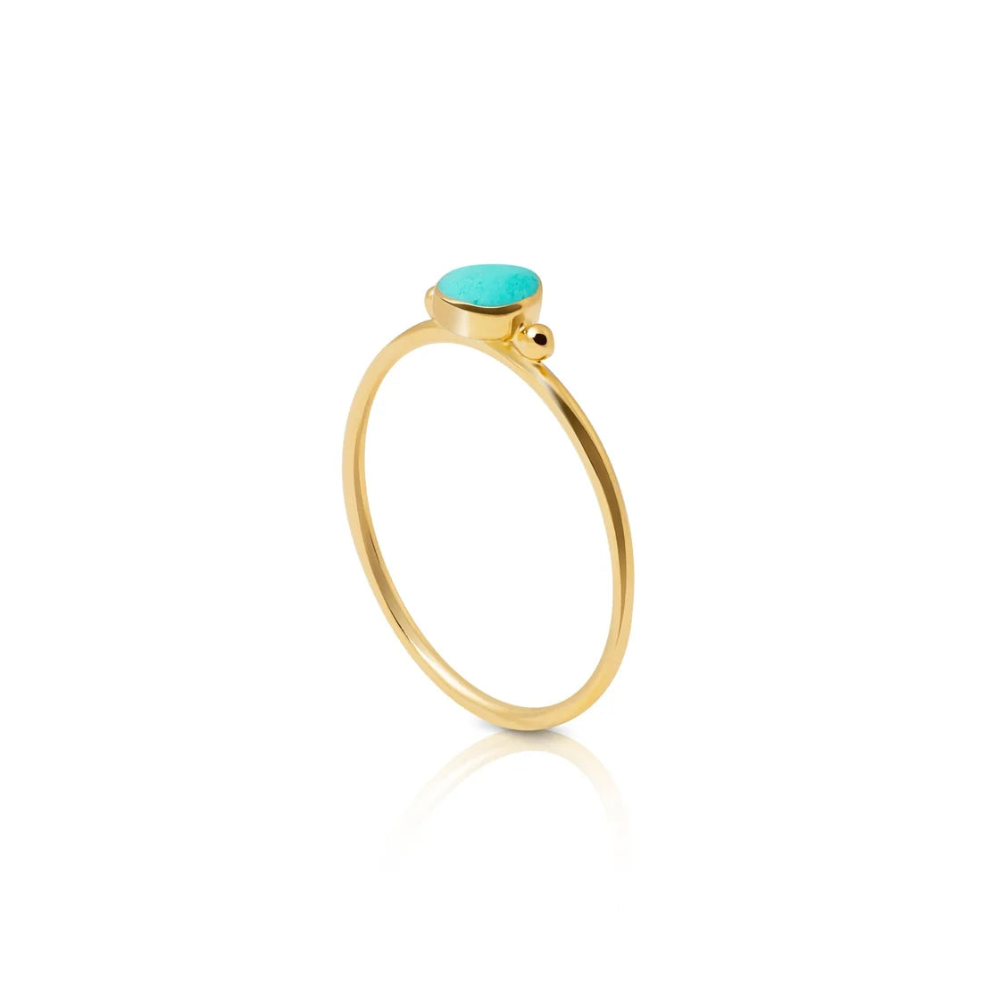 Ring aus vergoldetem Sterlingsilber mit grünem Türkis RI-10032GP-48