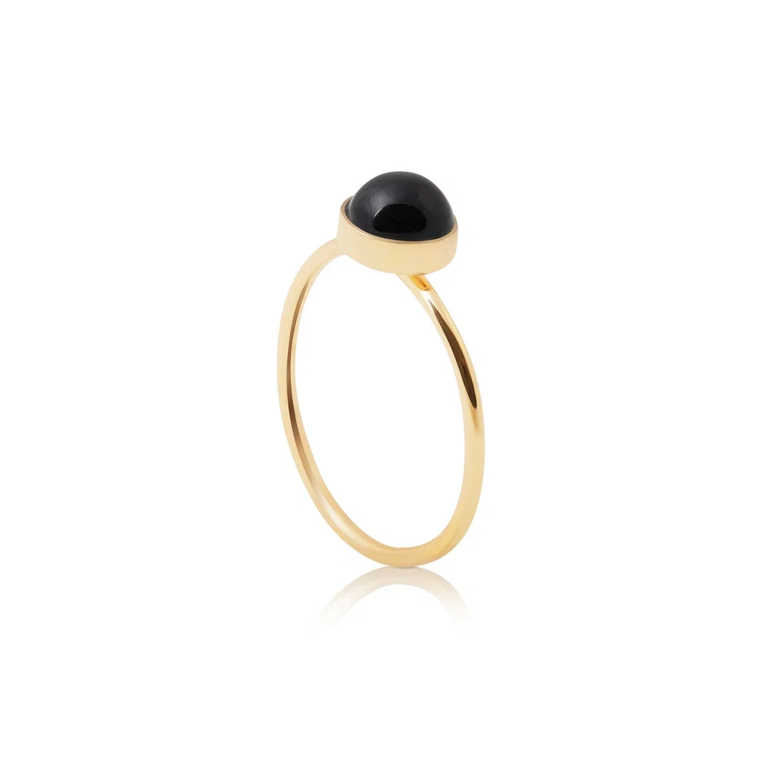 Ring aus vergoldetem Sterlingsilber mit Onyx-Achat RI-10019GP-48