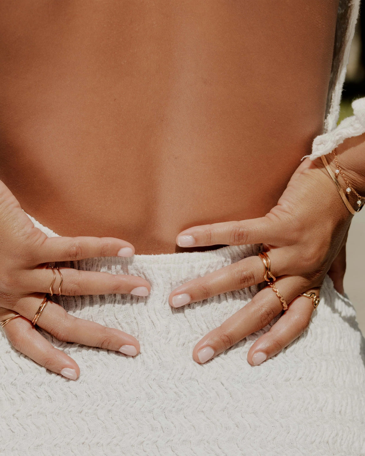 LUAMAYA Slim Wave Ring Roségold