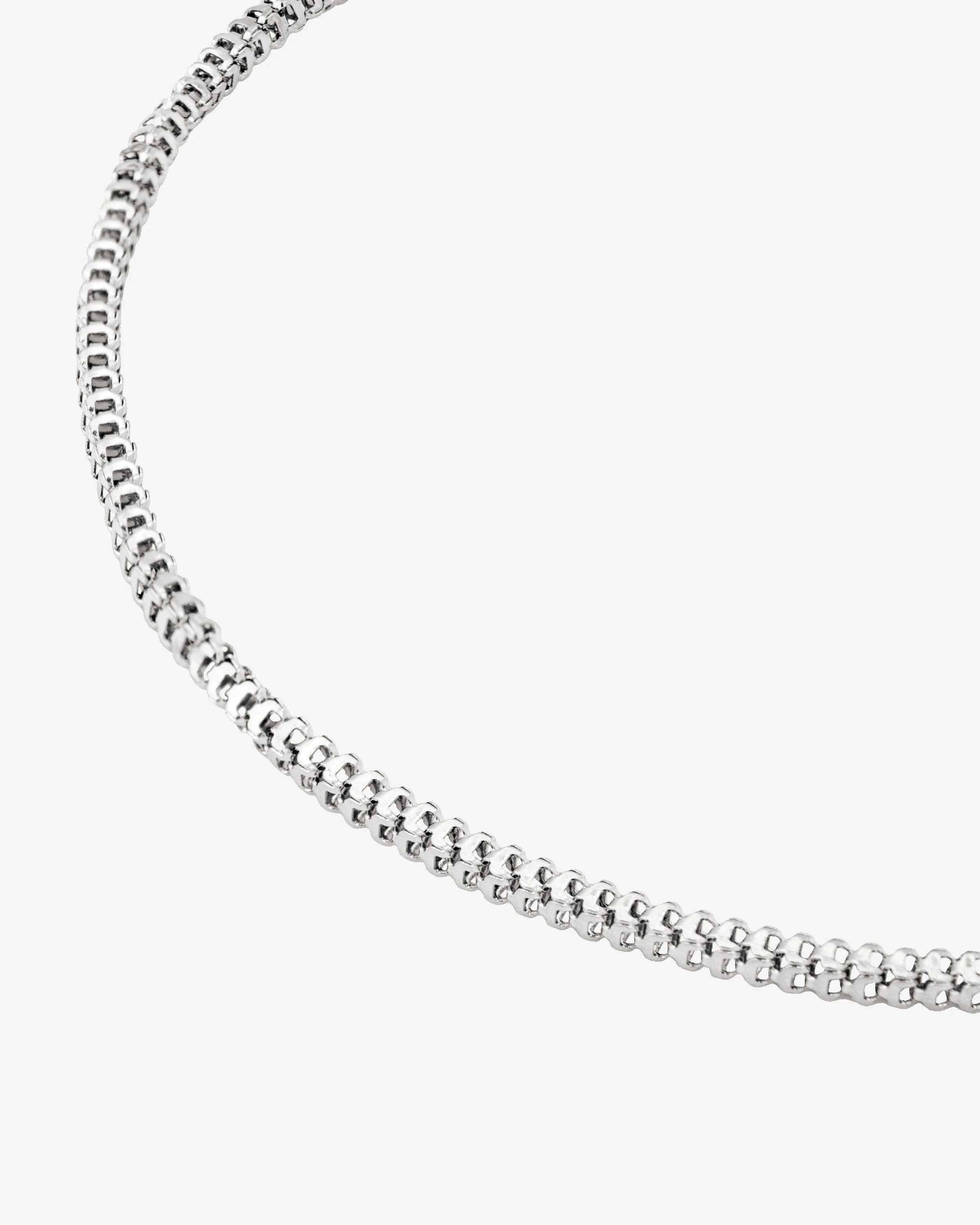 LUAMAYA Box Snake Anklet Silber Fusskette