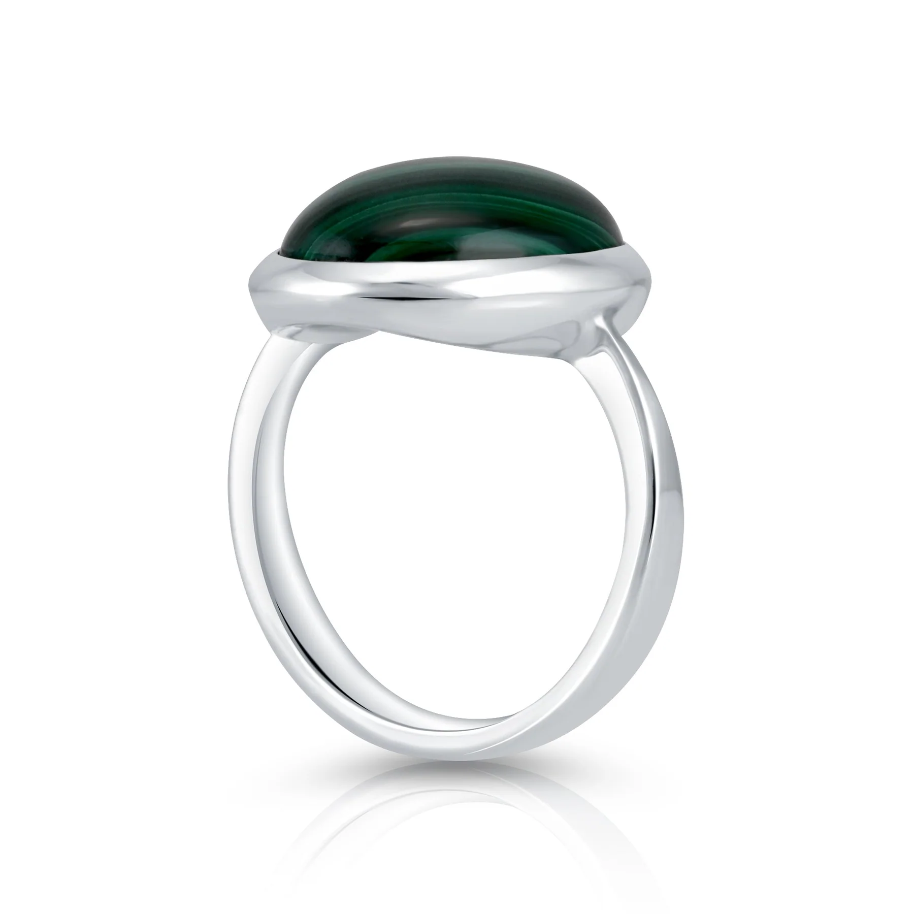 Ring aus Sterlingsilber mit wunderschönem ovalem Malachit R-4430-50