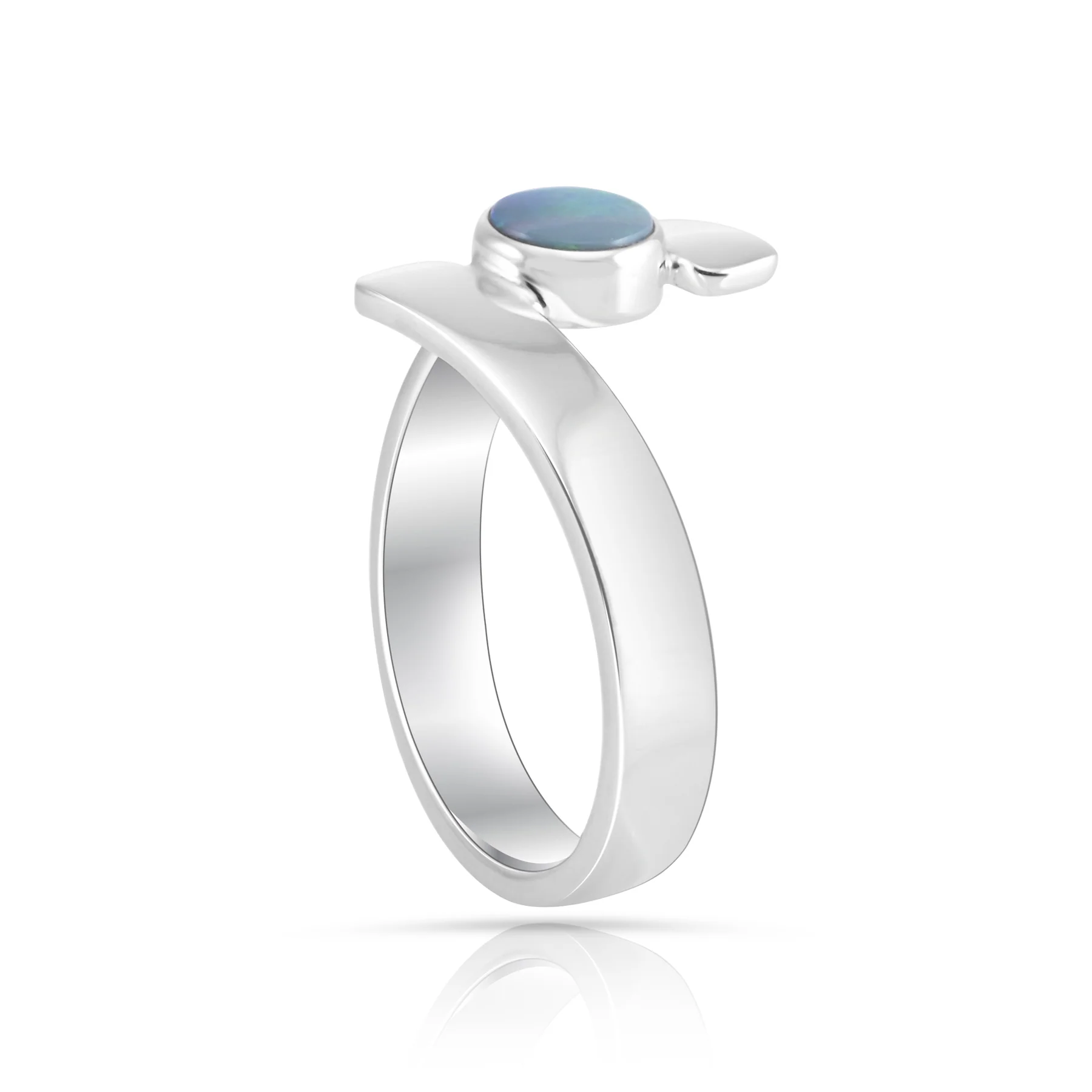 Ring aus Sterlingsilber mit rundem Opal in Qualität AA R-4592-50