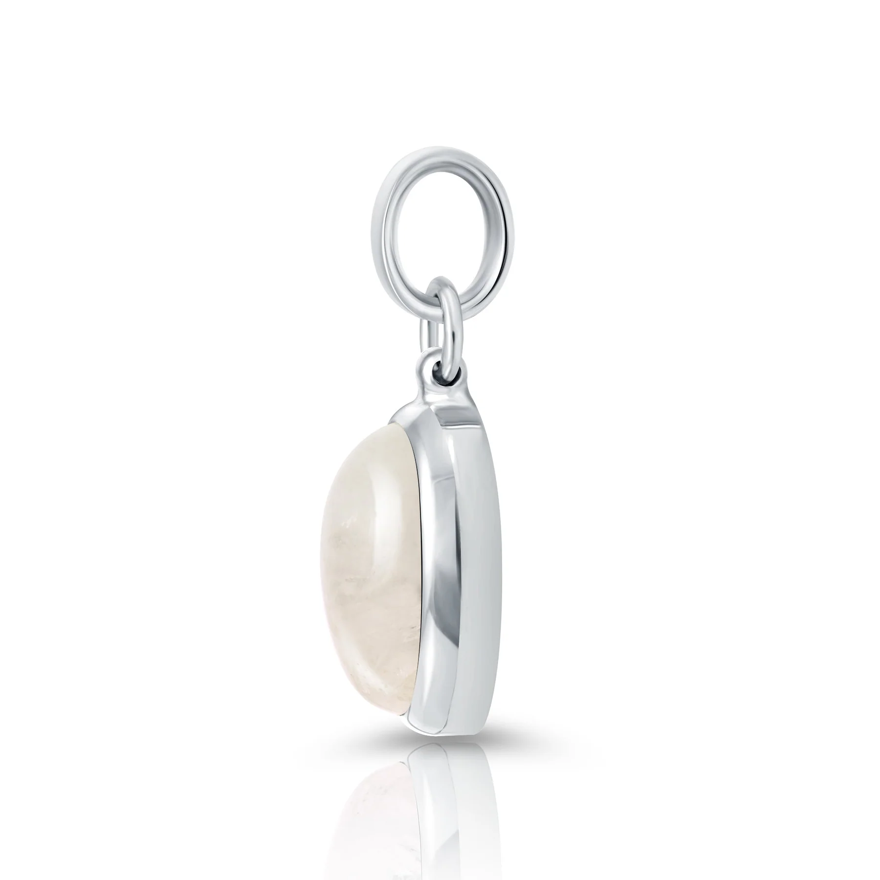 Sterlingsilber Anhänger mit wunderschönen ovalen weißen Perlmutt Cabochon P-3985