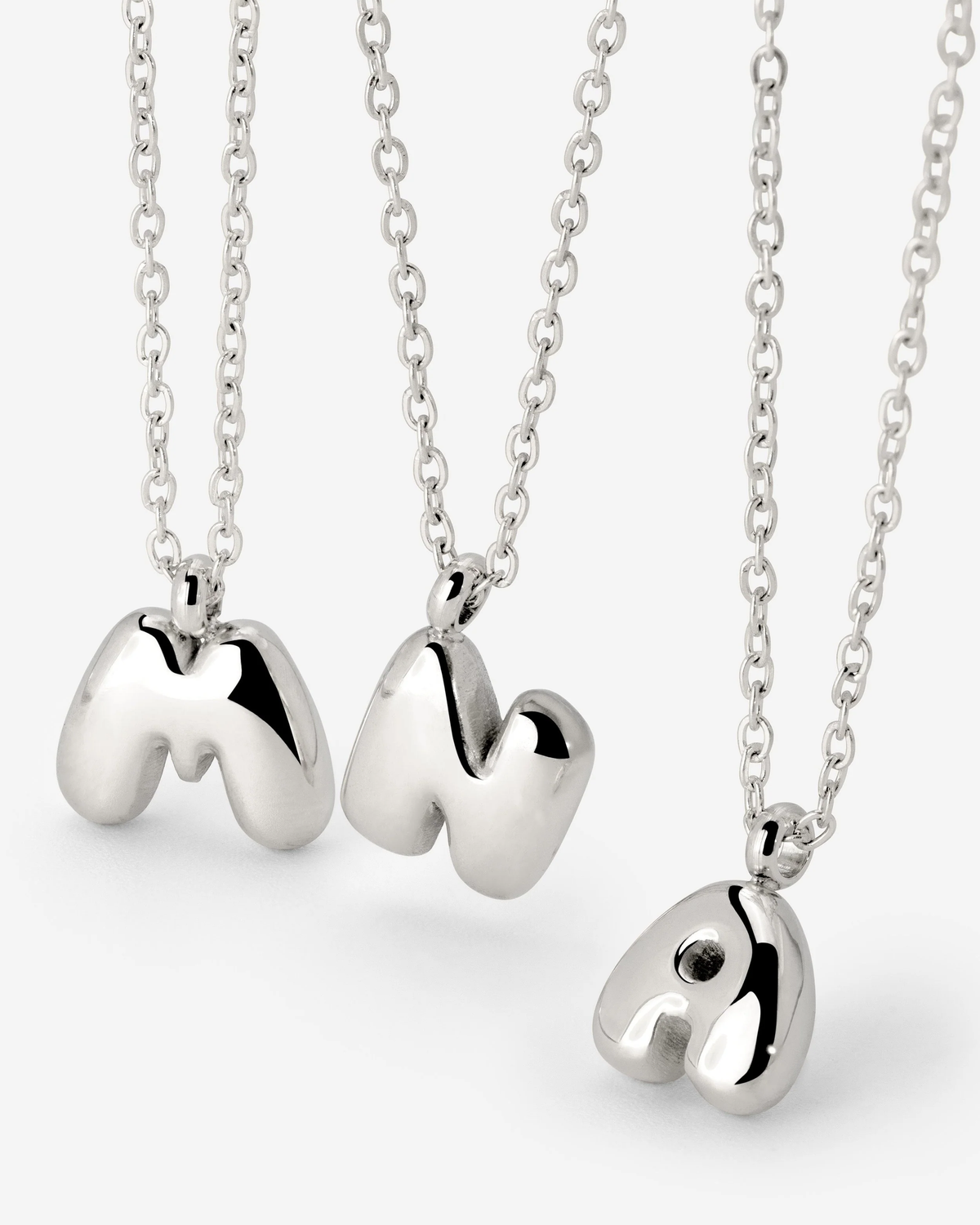 LUAMAYA Bubble Letter Necklace Silber ABC