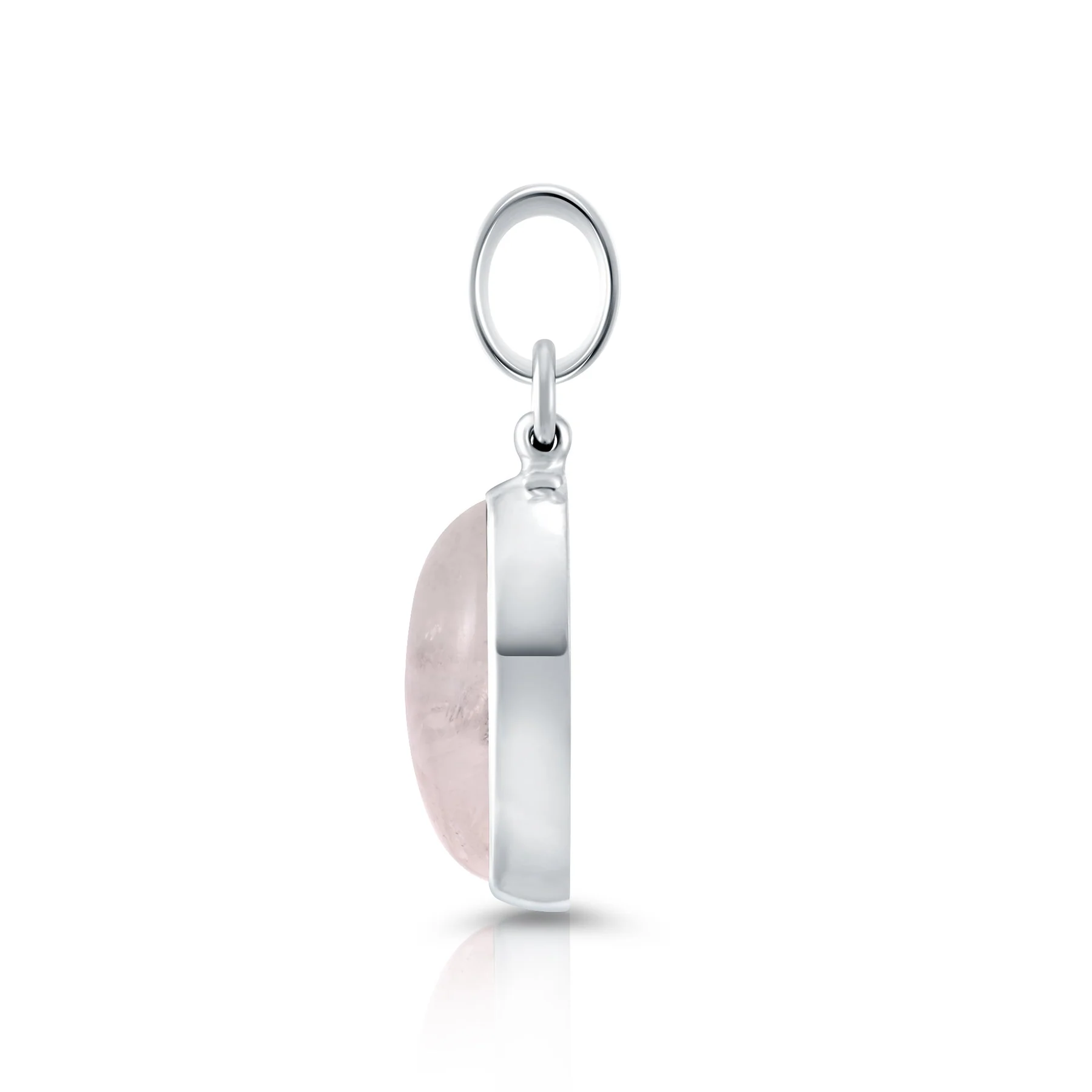 Anhänger aus Sterlingsilber mit einem weißen Labradorit (Regenbogenmondstein) P-3984