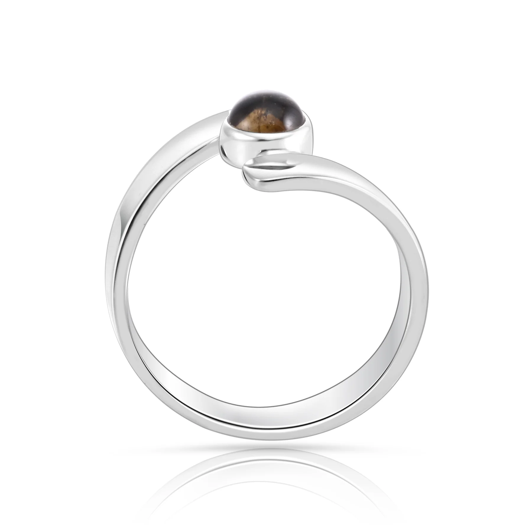 Ring aus Sterlingsilber mit rundem Turmalin Cabochon R-4591-50