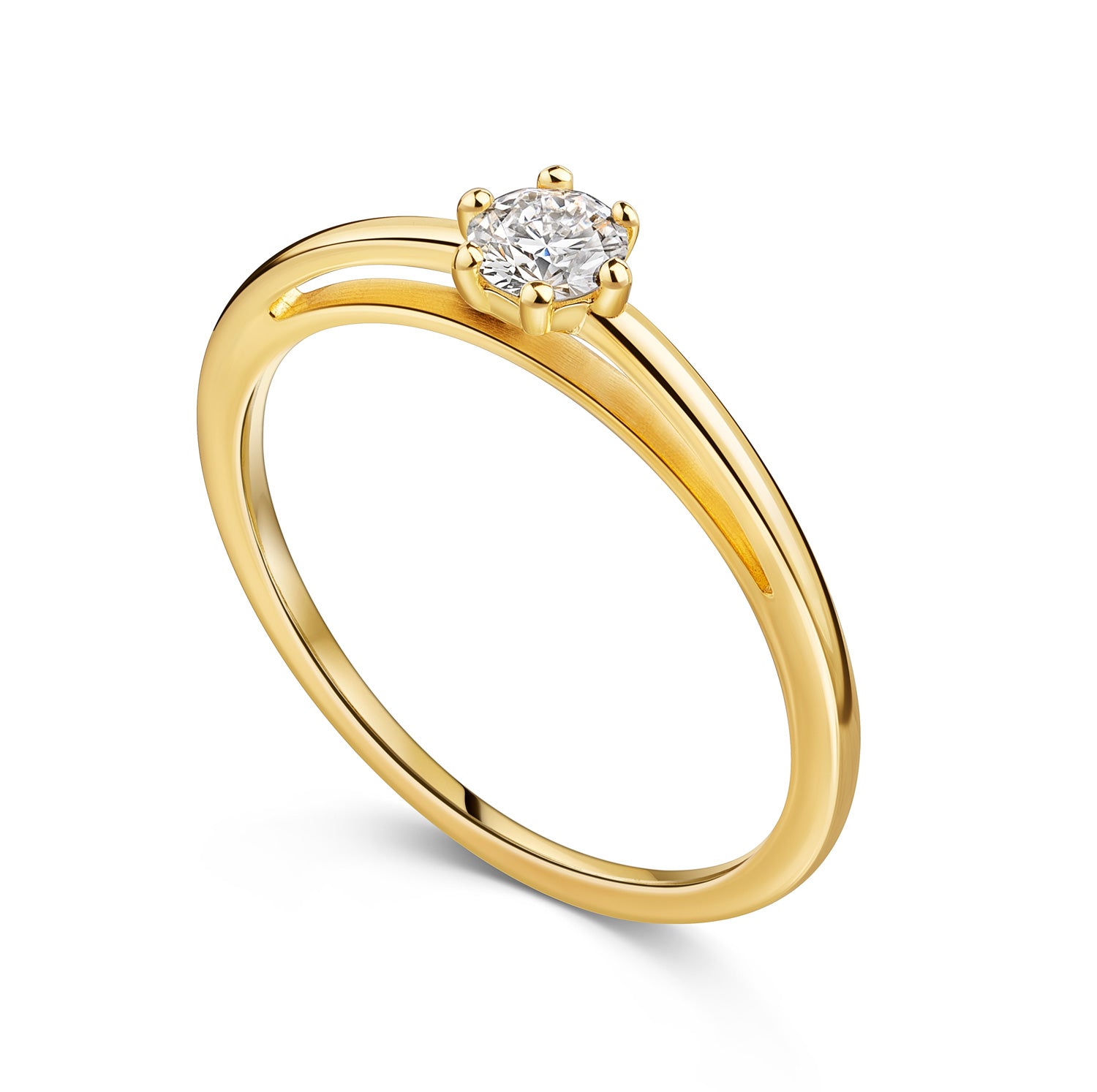 Lovebird Damenring mit Lab Grown Brillant 0,20 ct. Gelbgold 585 LB708