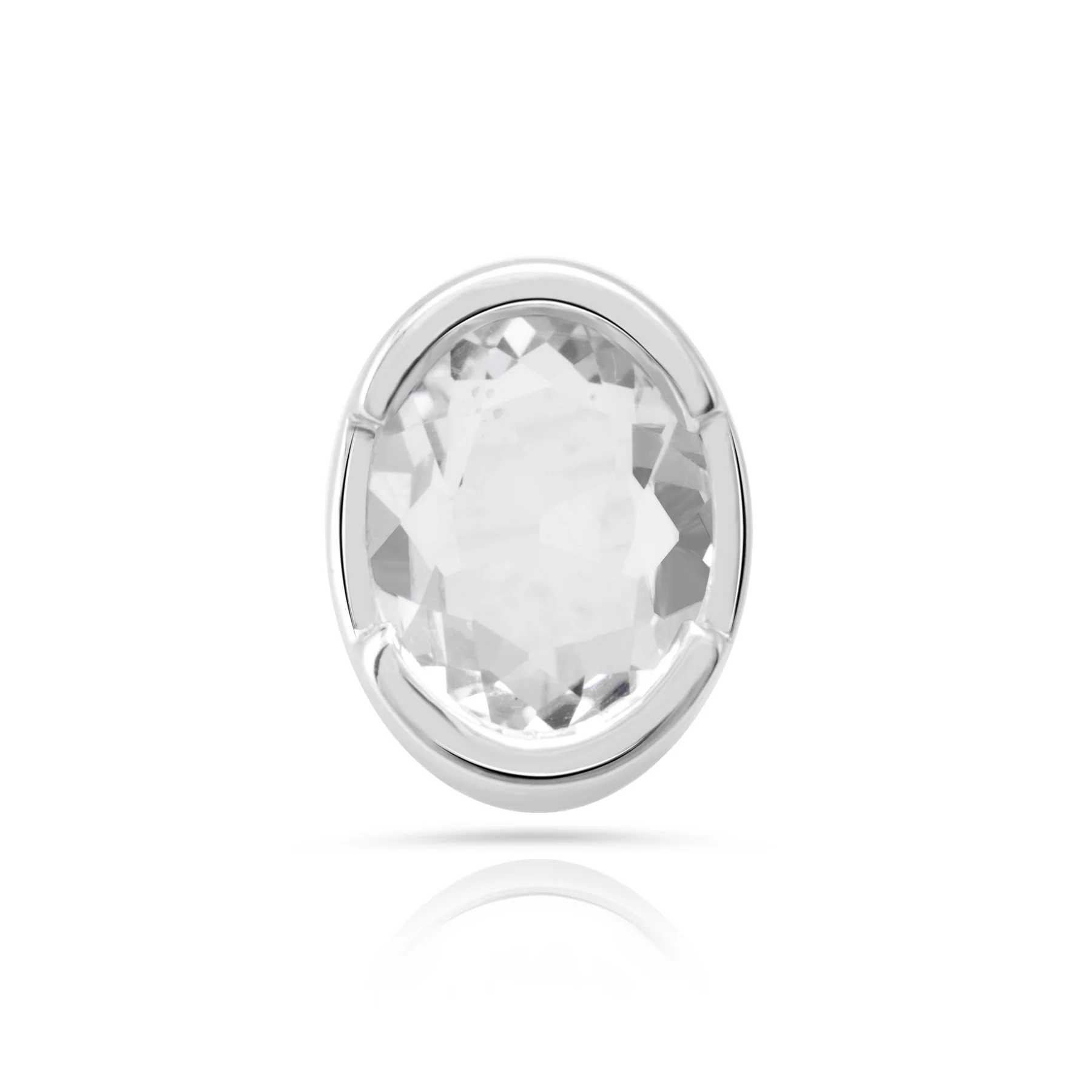 Ohrringe Ohrstecker Sterlingsilber rhodiniert mit Kristallquarz oval facettiert SR-732