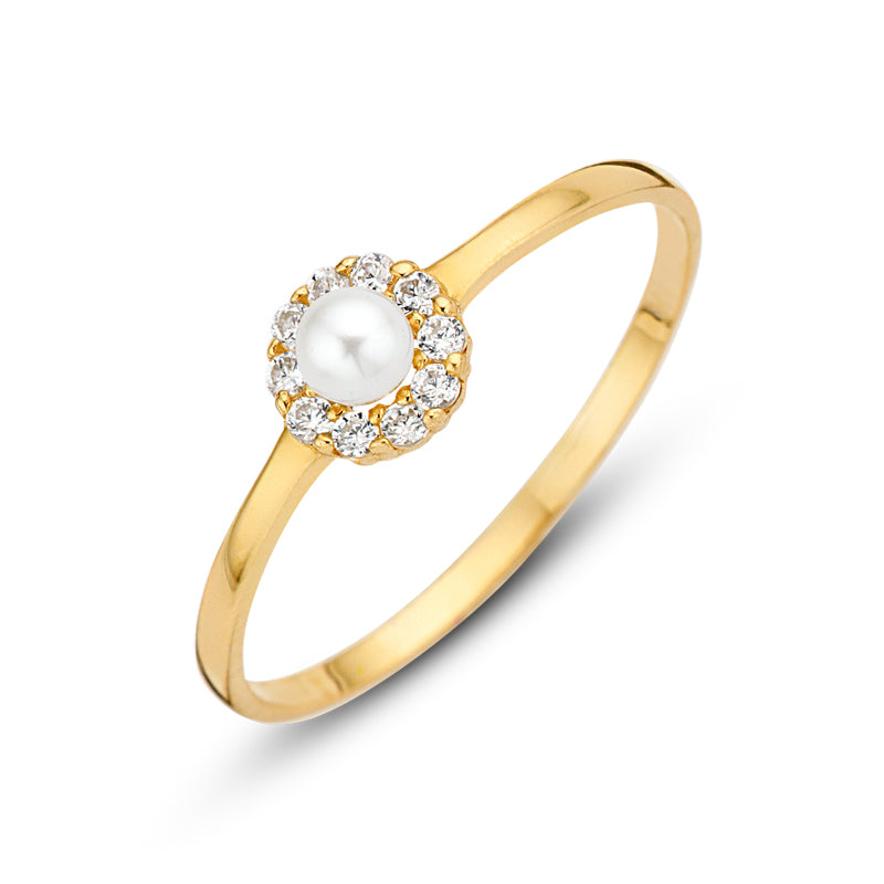 Damenring SWZP mit 10 Zirkonia Gold 585 57020