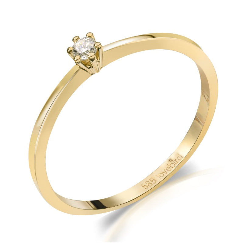 Lovebird Damenring mit Brillant 0,05 ct. Gold 585 LB121