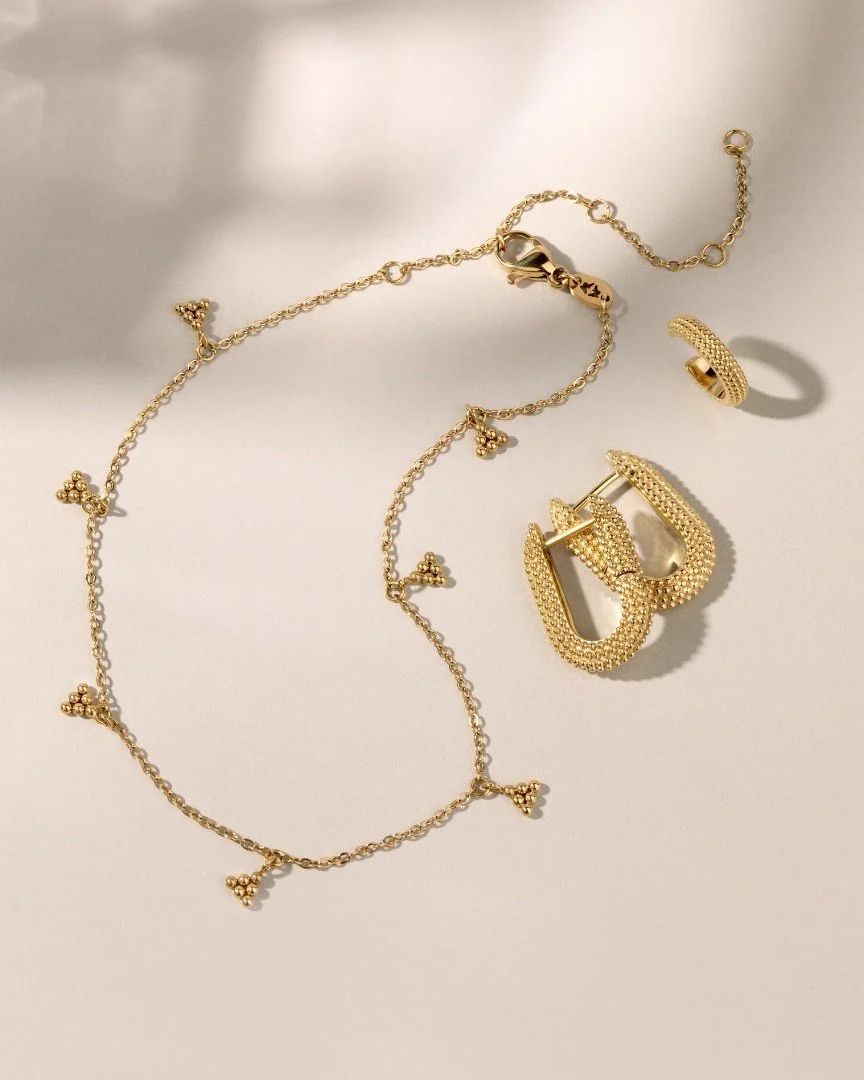 LUAMAYA Tiny Beads Anklet Gold Fusskette