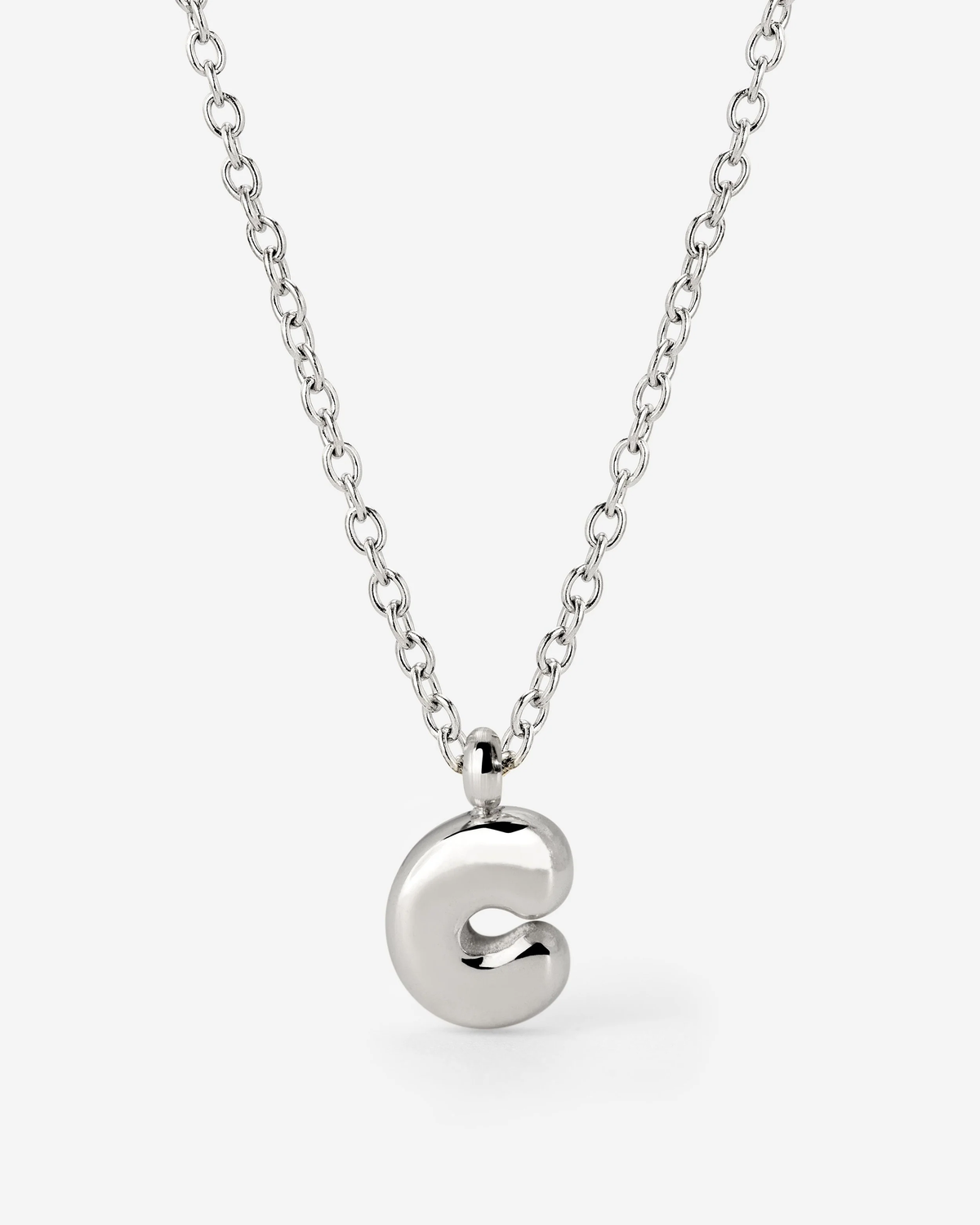 LUAMAYA Bubble Letter Necklace Silber ABC
