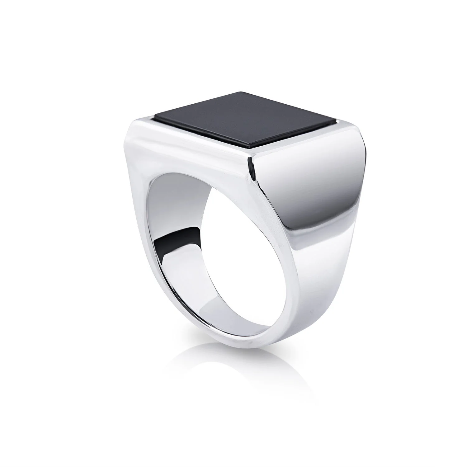 Sterlingsilber Siegelring mit Onyx 15mm R-4331-58